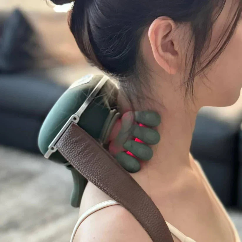 Neck massager with heat therapy relieving neck and shoulder tension