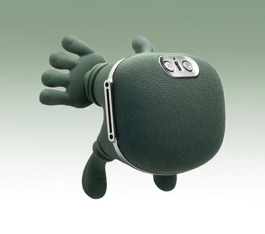 Portable Neck & Shoulder Massager with Heat Therapy – green hand-shaped massager